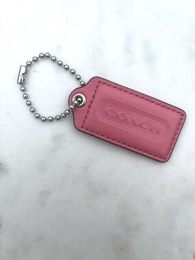 COACH Vintage Leather Hang Tag, Pink